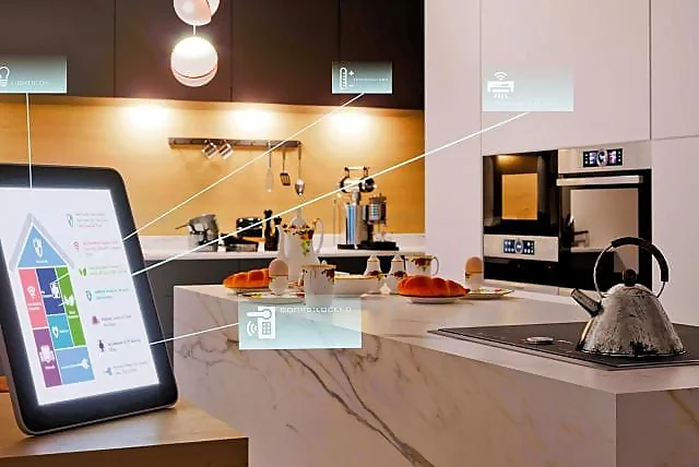 Ilustración sobre el uso de control por voz en dispositivos inteligentes como televisores Smart TV — reparamostvs.com