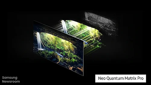 Panel Neo QLED de Samsung con tecnología Quantum Matrix y Mini LEDs para control de luz de alta precisión, destacado en reparamostvs.com..