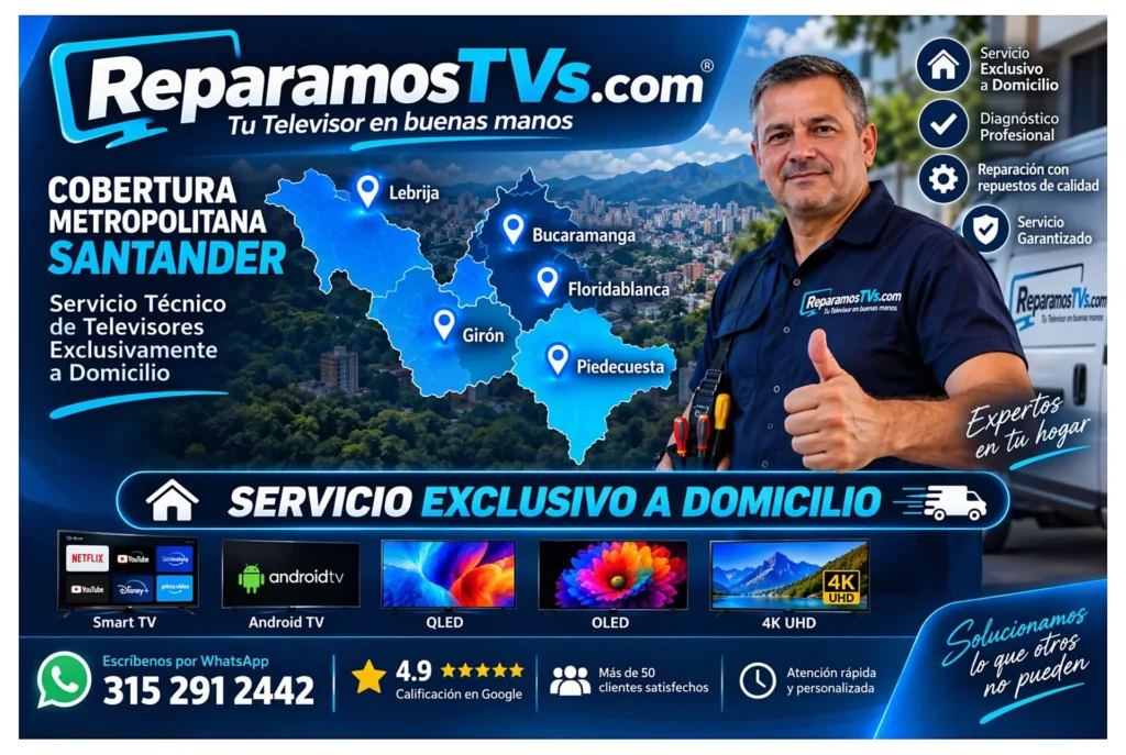 reparacion-televisores-domicilio-cobertura-reparamostvs.webp Cobertura de reparación de televisores Smart TV a domicilio en Bucaramanga, Floridablanca, Girón, Piedecuesta y Lebrija por ReparamosTVs.com