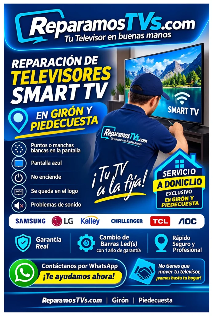 Reparación de televisores Smart TV en Girón y Piedecuesta a domicilio | ReparamosTVs.com